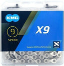 KMC X9 9 Speed Chain 116 Links - Silver/ Grey